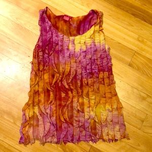 Sleeveless ruffle blouse